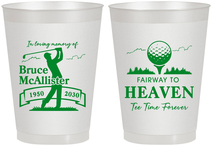 Personalized Memorial 8 oz Frosted Cups - Fairway To Heavens | 310008