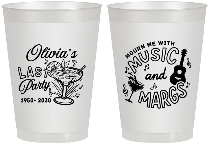 Personalized Memorial 8 oz Frosted Cups - Mourn Me With Music | 310012