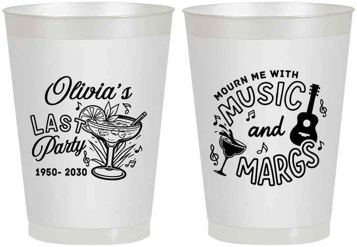 Personalized Memorial 8 oz Frosted Cups - Mourn Me With Music | 310012