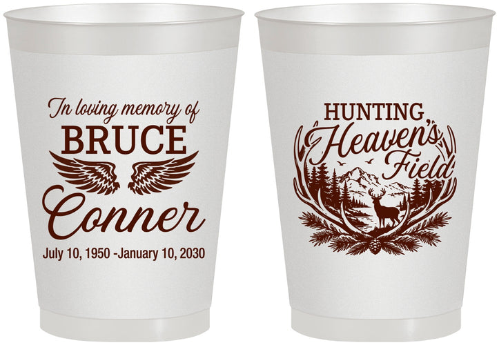 Personalized Memorial 8 oz Frosted Cups - Hunting Heavens Field | 310021