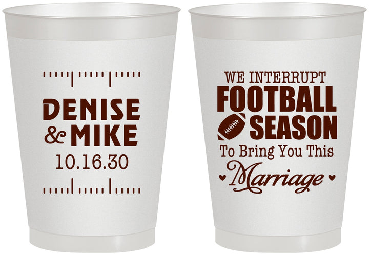Personalized Wedding 8 oz Frosted Cups - We Interrupt Football | 314