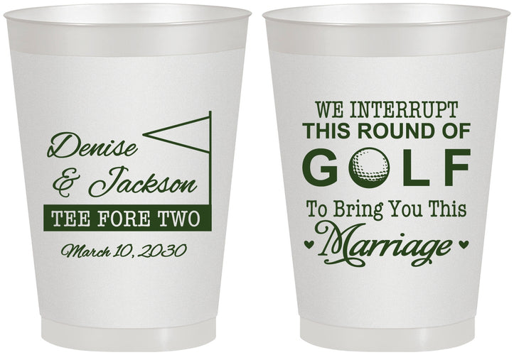 Personalized Wedding 8 oz Frosted Cups - We Interrupt Golf | 315