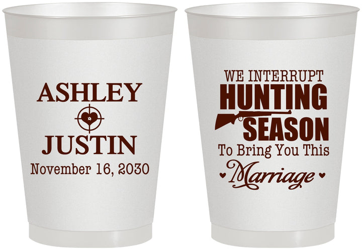 Personalized Wedding 8 oz Frosted Cups - We Interrupt Hunting | 316