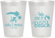 Personalized Wedding 8 oz Frosted Cups - We Did It On The Beach | 317