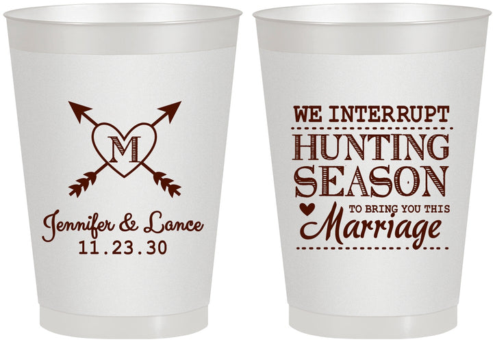 Personalized Wedding 8 oz Frosted Cups - We Interrupt Season | 318