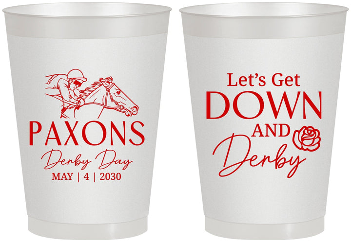 Personalized Derby Day 8 oz Frosted Cups - Lets Get Down And Derby | 320000