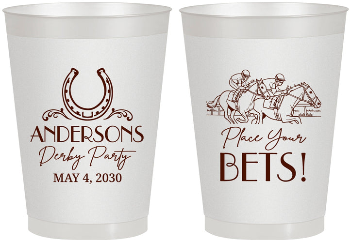 Personalized Derby Day 8 oz Frosted Cups - Place Your Bets | 320003
