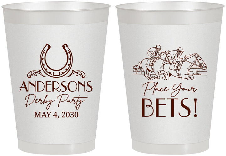 Personalized Derby Day 8 oz Frosted Cups - Place Your Bets | 320003