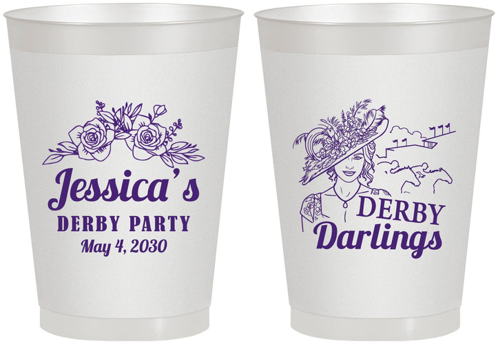 Personalized Derby Day 8 oz Frosted Cups - Derby Darlins | 320004