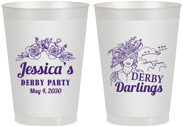 Personalized Derby Day 8 oz Frosted Cups - Derby Darlins | 320004
