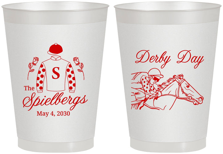 Personalized Derby Day 8 oz Frosted Cups - Horses | 320007