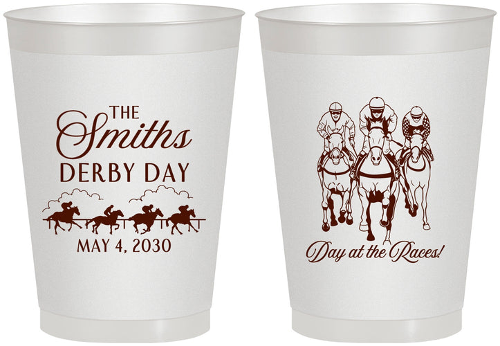 Personalized Derby Day 8 oz Frosted Cups - Day At The Races | 320009