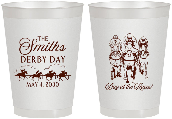 Personalized Derby Day 8 oz Frosted Cups - Day At The Races | 320009