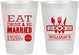 Personalized Wedding 8 oz Frosted Cups - Eat Drink Be Married | 324