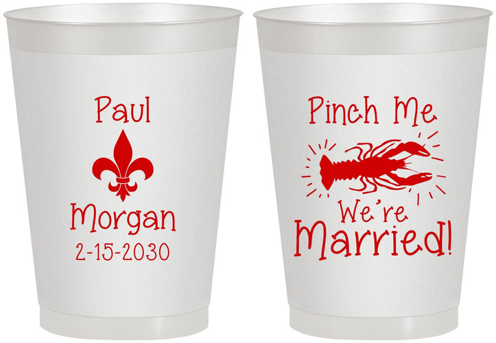 Personalized Wedding 8 oz Frosted Cups - Crawfish Boil | 330