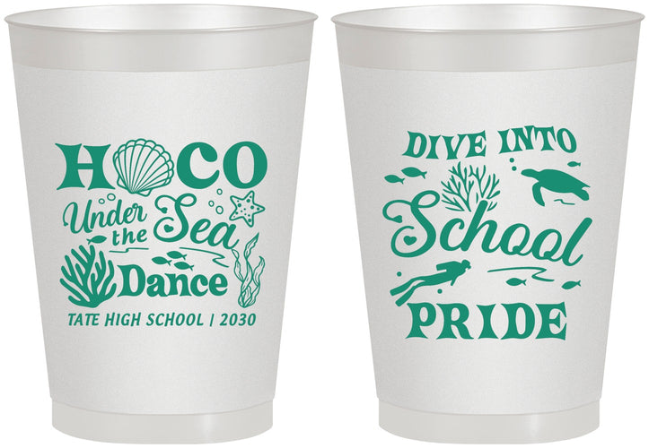 Personalized Homecoming 8 oz Frosted Cups - Hoco Under The Sea | 330000
