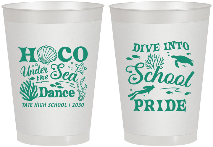 Personalized Homecoming 8 oz Frosted Cups - Hoco Under The Sea | 330000