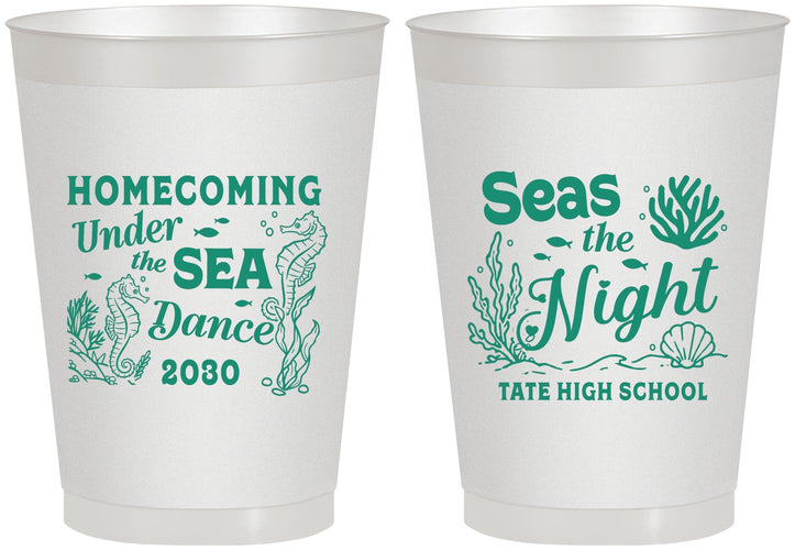 Personalized Homecoming 8 oz Frosted Cups - Under The Sea Dance | 330001
