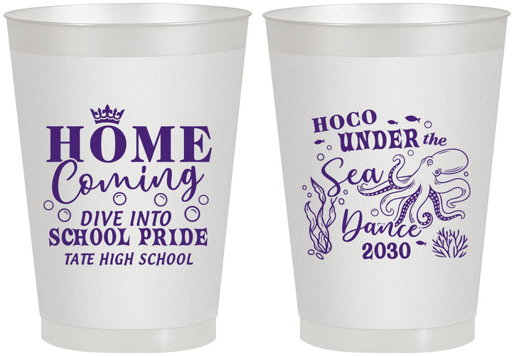Personalized Homecoming 8 oz Frosted Cups - Under The Sea Dance | 330002