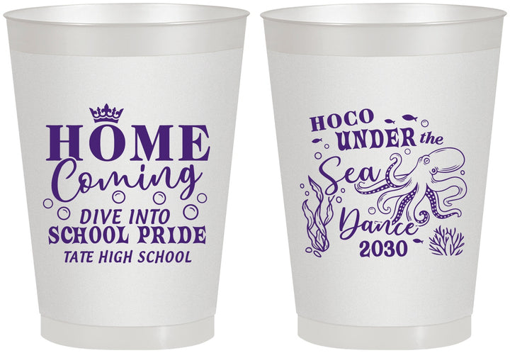 Personalized Homecoming 8 oz Frosted Cups - Under The Sea Dance | 330002