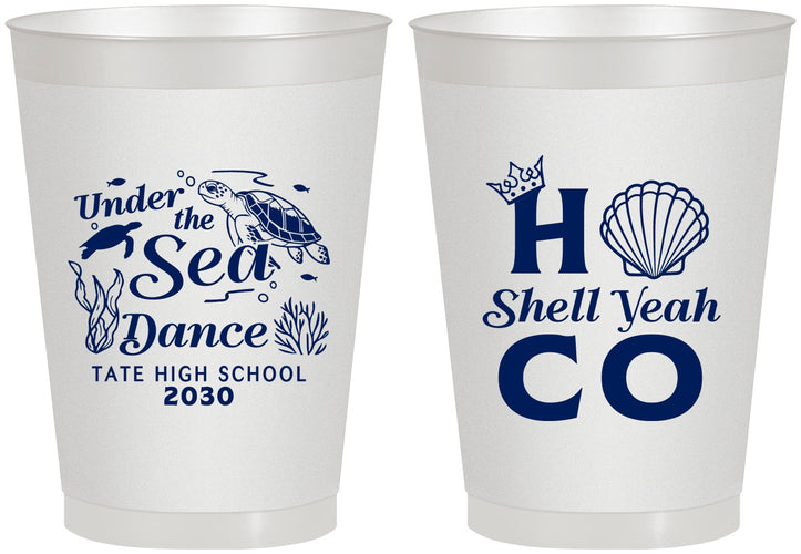 Personalized Homecoming 8 oz Frosted Cups - Hoco Under The Sea | 330003