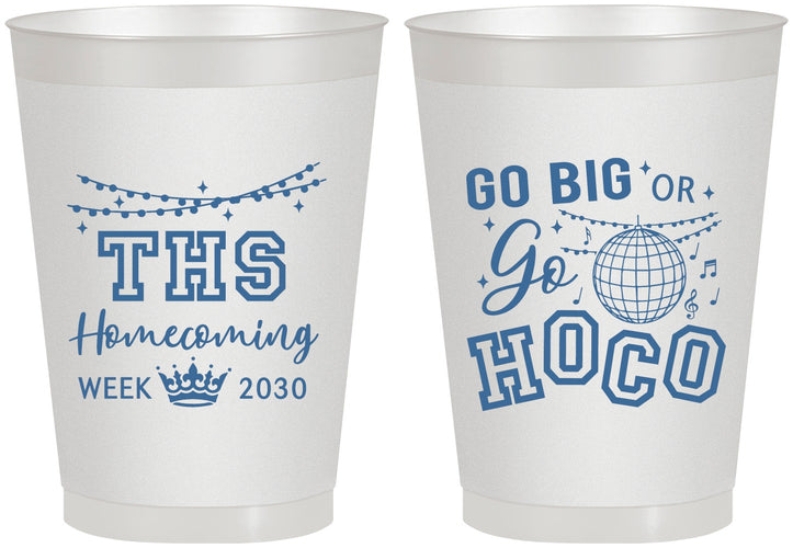 Personalized Homecoming 8 oz Frosted Cups - Big Or Go Hoco | 330004