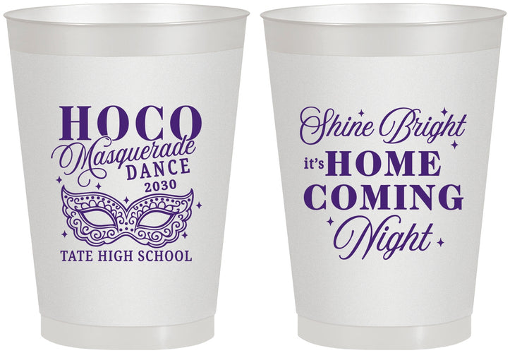Personalized Homecoming 8 oz Frosted Cups - Hoco Masquerade Dance | 330009