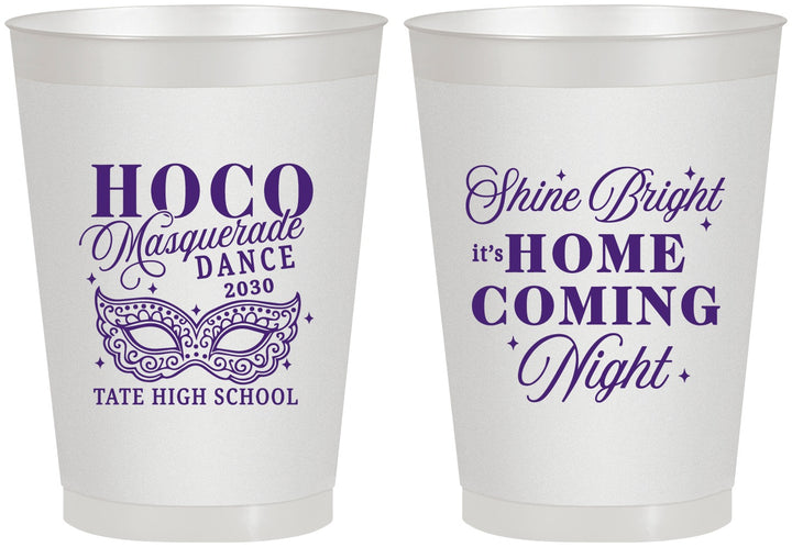 Personalized Homecoming 8 oz Frosted Cups - Hoco Masquerade Dance | 330009