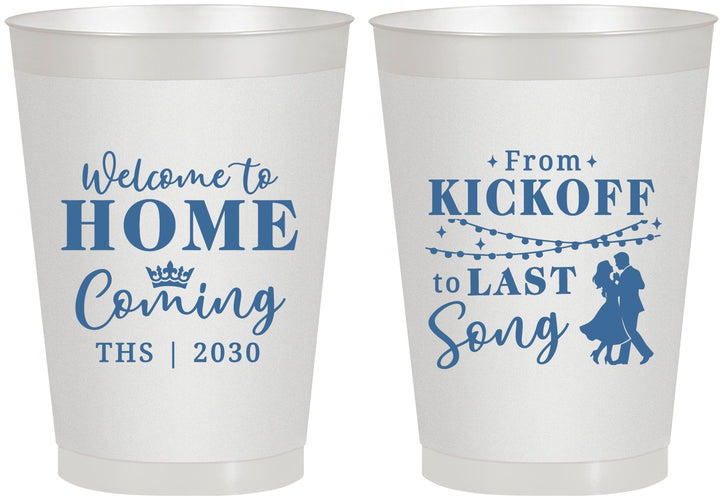 Personalized Homecoming 8 oz Frosted Cups - From Kickoff To Last Song | 330018