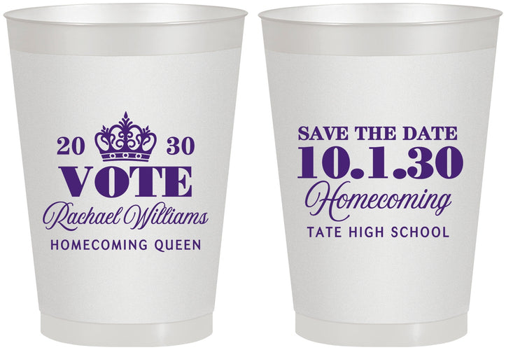 Personalized Homecoming 8 oz Frosted Cups - Hoco Queen Vote | 330020