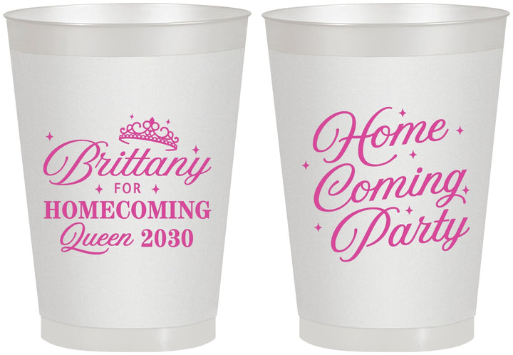 Personalized Homecoming 8 oz Frosted Cups - Hoco Queen Vote | 330022