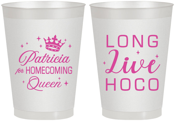 Personalized Homecoming 8 oz Frosted Cups - Hoco Queen Vote | 330026