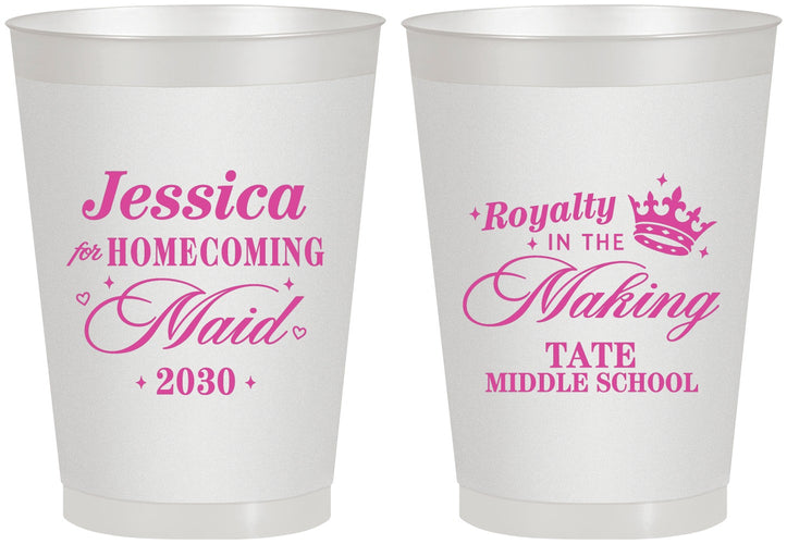Personalized Homecoming 8 oz Frosted Cups - Hoco Maid Vote | 330029