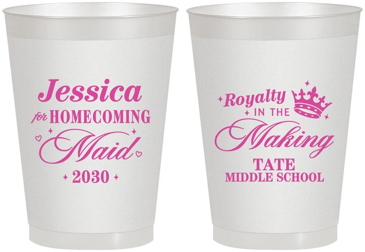 Personalized Homecoming 8 oz Frosted Cups - Hoco Maid Vote | 330029