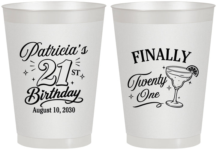 Personalized 21st Birthday 8 oz Frosted Cups - Finally Twenty One | 340008