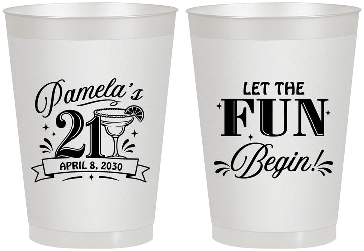 Personalized 21st Birthday 8 oz Frosted Cups - Let The Fun Begin | 340009