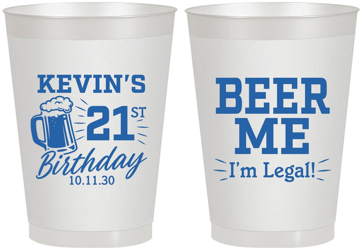 Personalized 21st Birthday 8 oz Frosted Cups - Beer Me I Am Legal | 340014