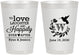 Personalized Wedding 8 oz Frosted Cups - Love Laughter Happily | 345