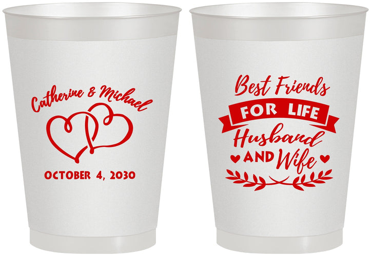 Personalized Wedding 8 oz Frosted Cups - Best Friends For Life | 349