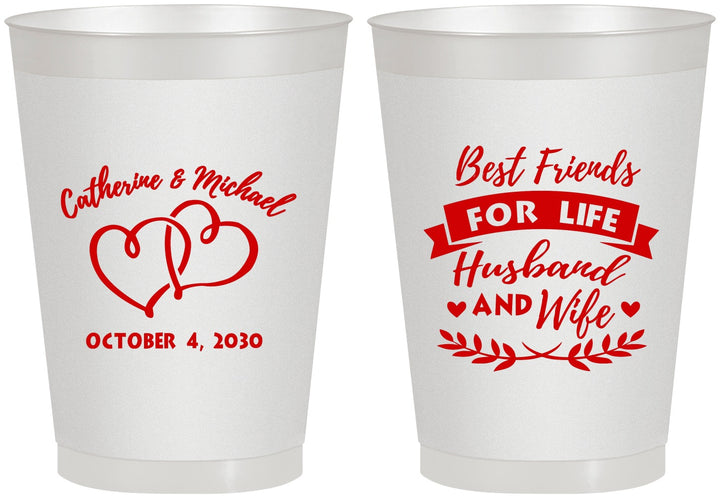 Personalized Wedding 8 oz Frosted Cups - Best Friends For Life | 349