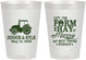 Personalized Wedding 8 oz Frosted Cups - Left The Farm Tractor | 351