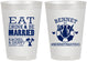 Personalized Wedding 8 oz Frosted Cups - Eat Drink Be Married | 367