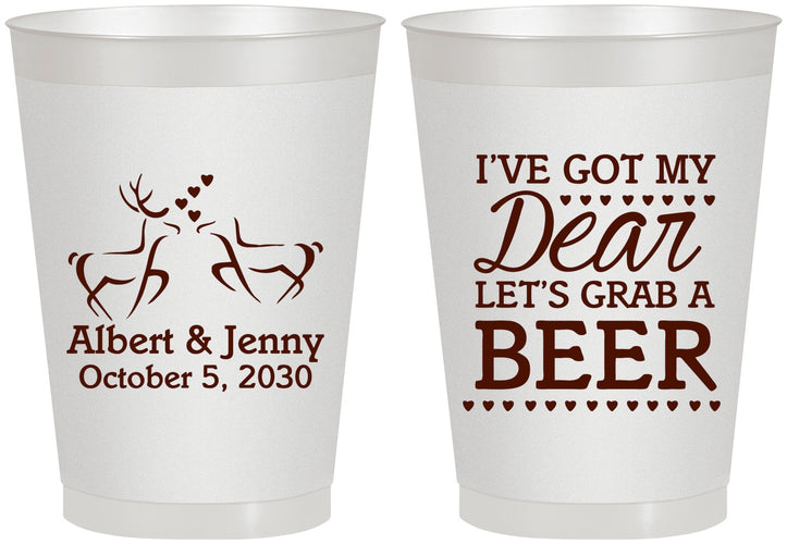 Personalized Wedding 8 oz Frosted Cups - Dear Beer | 372