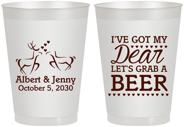 Personalized Wedding 8 oz Frosted Cups - Dear Beer | 372