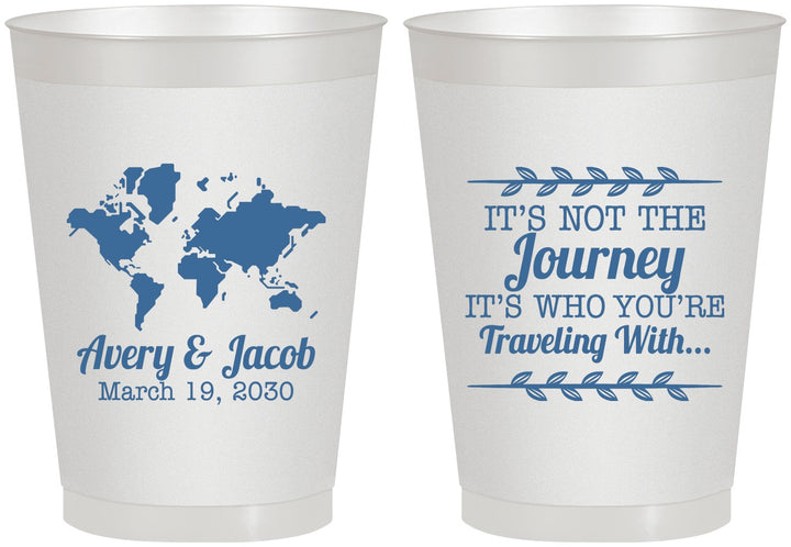 Personalized Wedding 8 oz Frosted Cups - Journey Traveling With | 374