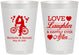 Personalized Wedding 8 oz Frosted Cups - Love Laughter Happily | 376