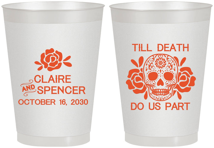 Personalized Wedding 8 oz Frosted Cups - Till Death Do Us Part | 380