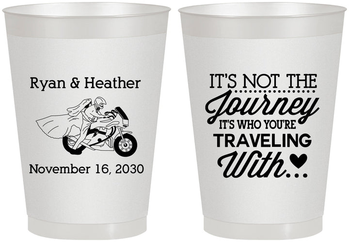 Personalized Wedding 8 oz Frosted Cups - Journey Traveling With | 385