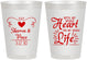 Personalized Wedding 8 oz Frosted Cups - Heart Life | 387