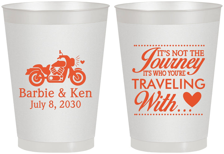 Personalized Wedding 8 oz Frosted Cups - Journey Traveling With | 388
